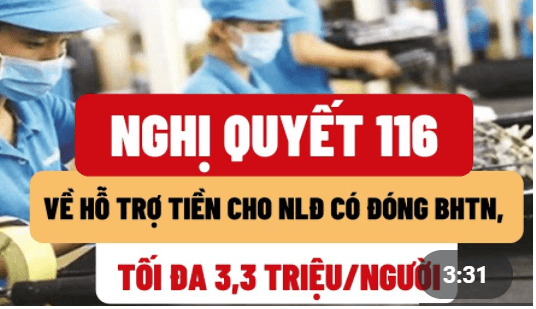 Hỗ trợ người lao động - Nghị quyết 116/NQ-CP